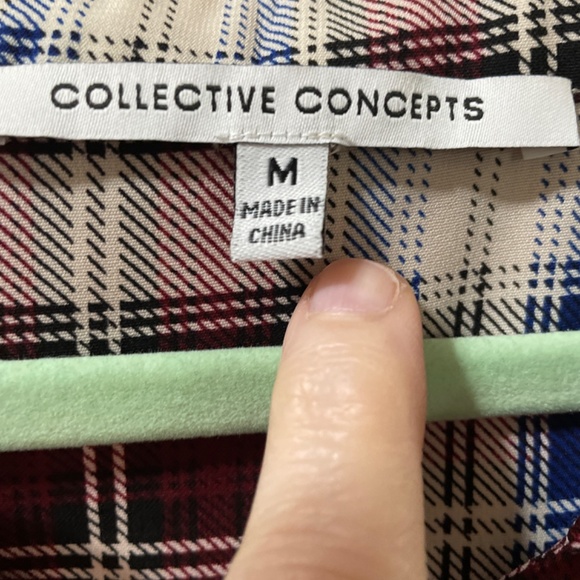 Women Medium Lightweight Plaid Casual to Career Blouse Button Down Shirt - Picture 6 of 8